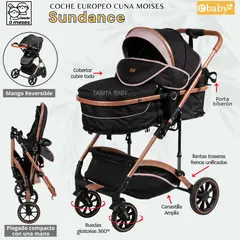 EBABY - Coche Cuna Moisés Europeo SUNDANCE Rosado