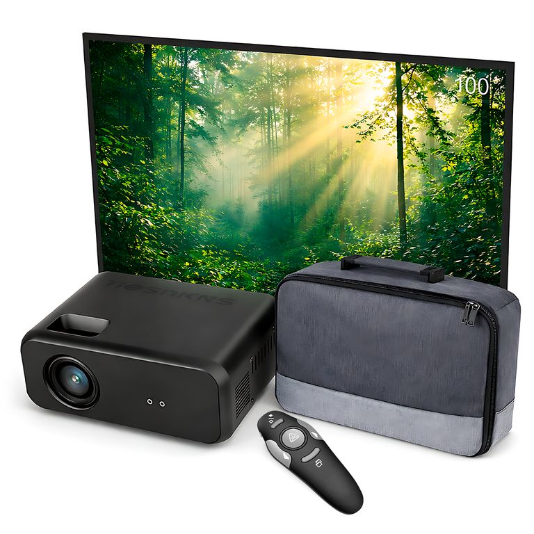 Proyector Smart SD550 Enfoque Manual + Ecran 100 Pulgadas + Puntero Láser + Bolso de Transporte