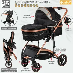EBABY - Coche Cuna Moisés Europeo SUNDANCE Gris