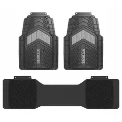 SPARCO - Alfombrillas PVC Negro Con Taloneras Gris Universal 3Pcs