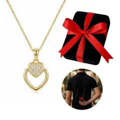 GENERICO - Collar Mujer Corazones Regalo Novia San Valentín Joya Acero Dorado