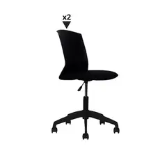 ZIYAZ - Packs De 2 Silla Morelia Negro/Negro