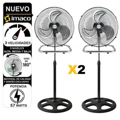 IMACO - Ventilador 3 en 1 de 18” Metálico FSM370 X2 Unidades