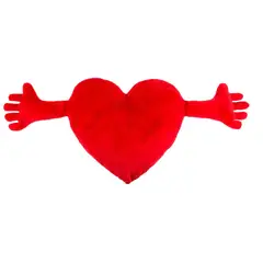 GENERICO - Cojin Corazon Rojo con Brazos Terciopelo San valentin