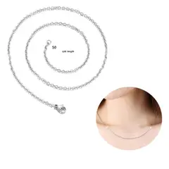 GENERICO - Cadena collar De Acero Inoxidable unisex 50 cm X 0.5 mm