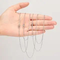 GENERICO - Cadena De Acero Inoxidable femenino 50 cm X 0.5 mm