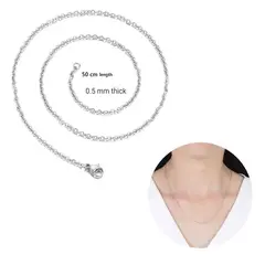 GENERICO - Cadena De Acero Inoxidable femenino 50 cm X 0.5 mm