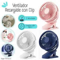 GENERICO - Ventilador Recargable con Clip Para Escritorio