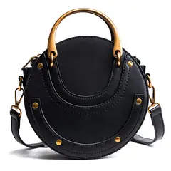 DANWEILE - Bolso pequeño informal redondo para mujer - Negro