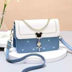 DANWEILE - Bolso bandolera de un solo hombro para mujer pequeño cuadrado-Azul