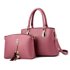 DANWEILE - 2 unidset de Bolsos de mano informales a la moda para mujer-Rosa