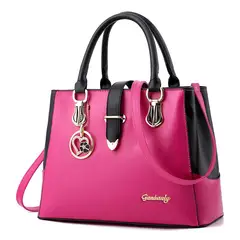 DANWEILE - Bolso de hombro de patchwork de moda para mujer -Rojo rosa