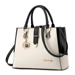 DANWEILE - Bolso de hombro de patchwork de moda para mujer -Blanco