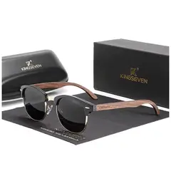 KINGSEVEN - Lentes de sol polarizados estilo unisex uv400 madera