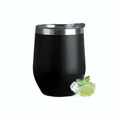 GENERICO - Vaso Térmico Mug Color Mate Black de Acero Inoxidable 350 ml