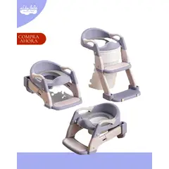 BABY - ESCALERA CON BACÍN DE ENTRENAMIENTO LILA 2 EN 1 PARA BEBÉ
