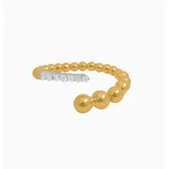 ALDO & CO - Anillo oro amarillo con bolitas degrade con brillantes