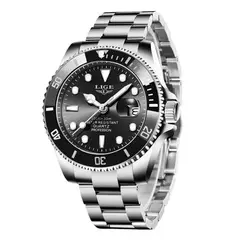 LIGE - Reloj LIG-2 Hombre Acero Negro