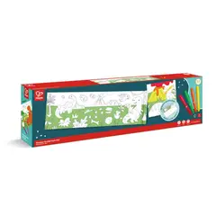 HAPE - Rollo de papel continuo para colorear modelo dinosaurio con marcadores