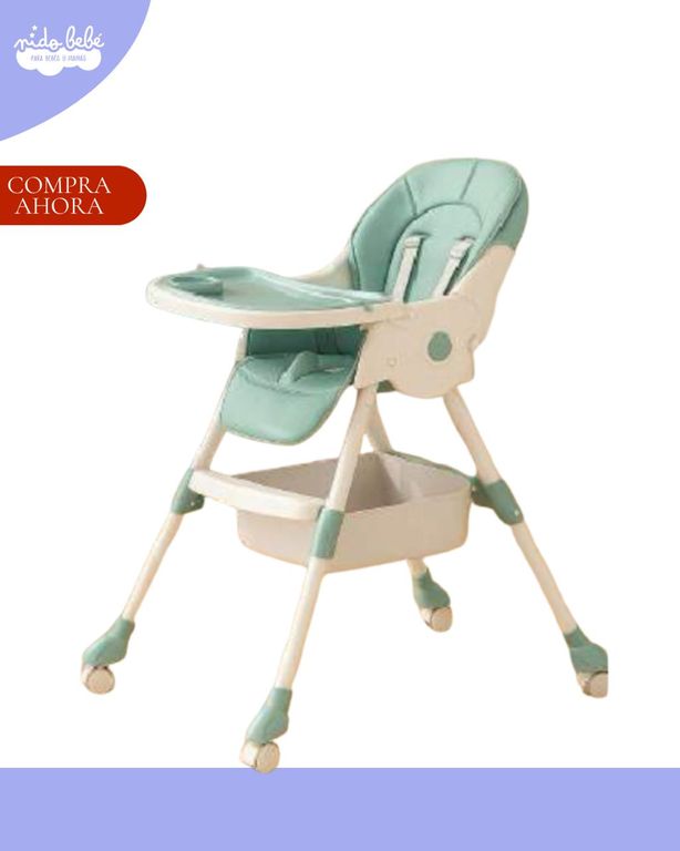 SILLA DE COMER / MECEDOR 2 EN 1 PARA BEBÉ ESTILO NORDICO - COLOR VERDE