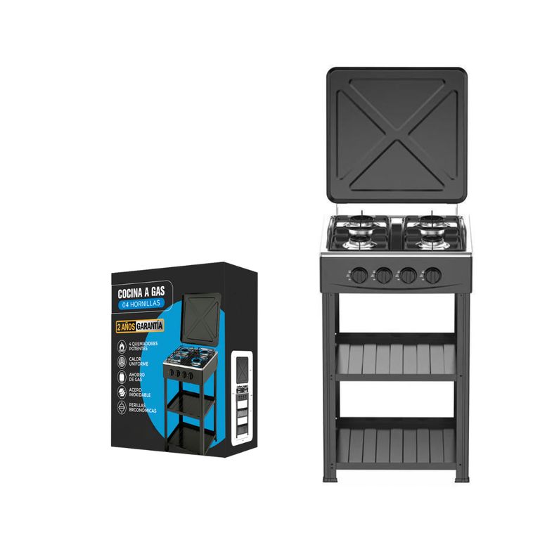 Cocina a Gas Alta de 4 Hornillas