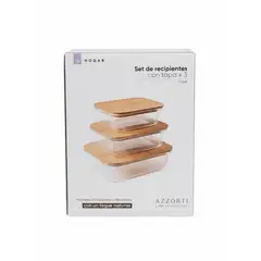 AZZORTI - Set de recipientes con tapa x3