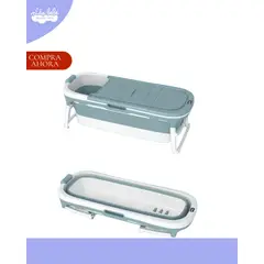 GENERICO - Bañera Tina plegable para bebé + adulto - MODELO COLOR CELESTE