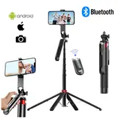 SEISA - Tripode Aluminio 180CM Selfie Stick Control Bluetooth para Celular Cámara para Vlogs Live Streaming