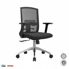 ALTHEA CONFORT - Silla Ergonómica Monk Semireclinable Gerente Aluminio Negro