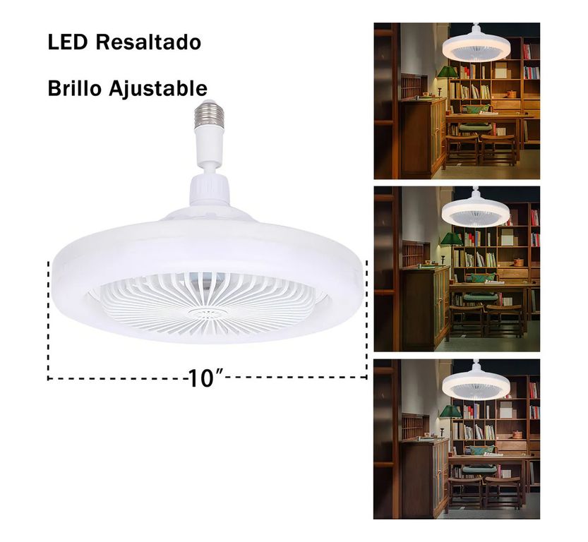 Lampara led circular con ventiladora