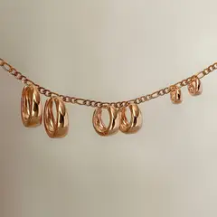 GENERICO - Set de 3 aretes canoa bañados en oro 18 k - Gala Jewelry Peru