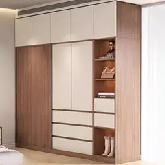 GENERICO - Ropero Belisce Melamina - Blanco y Castaño