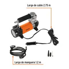Truper - COMPRESORA DE AIRE CON LINTERNA PARA AUTO 12 V 19999 - PACK DE 2 UND