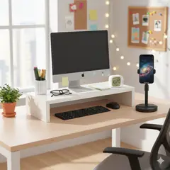 GENERICO - Soporte Elevador de Monitor 52 CM + Soporte Para Celular 360°