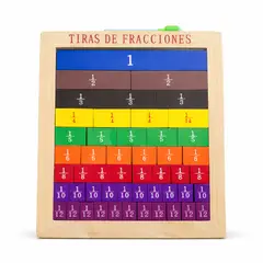 GENERICO - Tablero didáctico de fracciones de madera con 51 piezas educativas