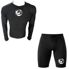 AQUA&MODA - CONJUNTO DE LICRA NEGRO PARA NATACIÓN Y PLAYA CON PROTECCIÓN UV AQUAMODA DELFÍN1 CLAQNDF1LBR REFLEC