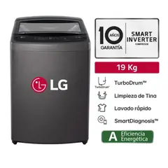LG - Lavadora WT19BVTB 19 Kg Turbodrum Carga Superior Negro Claro