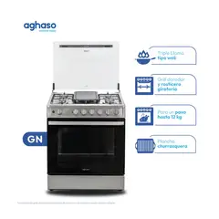 AGHASO - Cocina 5 hornillas, Rosticero y Plancha Churrasquera - COC-AGH015