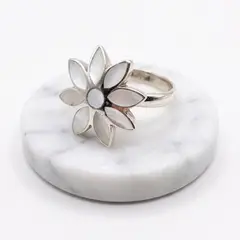 GENERICO - Anillo Plata 950 Lirio de los Incas Mosaico - Joyería Floral Andina