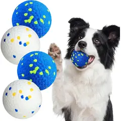 IMPORTADO MC - Pack 4 Unidades Pelota Super-resistente para Perros de Todos los Tamaños E-TPU Diámetro 7cm