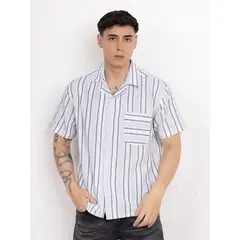 NEW YORK STARS - Camisas New Stars de Lino-Celeste