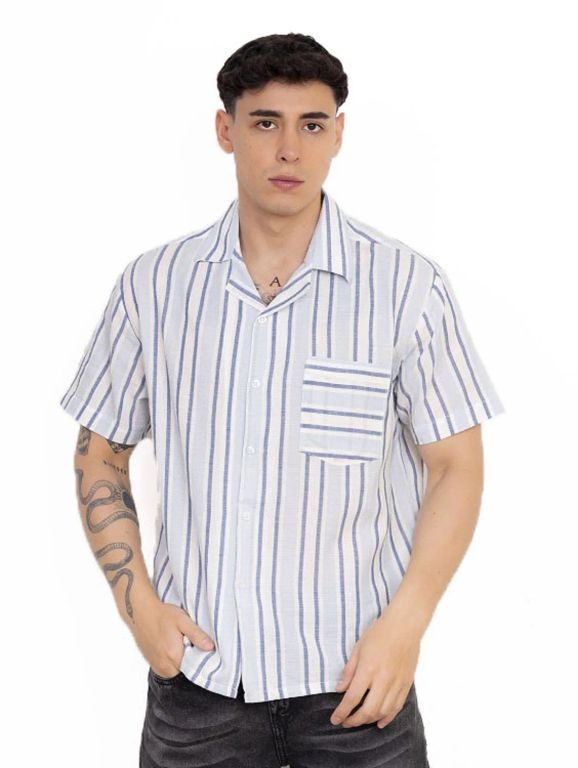 Camisas New Stars de Lino-Celeste
