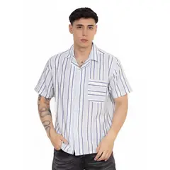 NEW YORK STARS - Camisas New Stars de Lino-Celeste