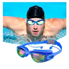GENERICO - Lentes de natación UV antiempaño estuche plata