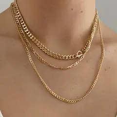 GENERICO - Set x 3 collares - Bañado en oro 18 k - Naif Jewelry Peru