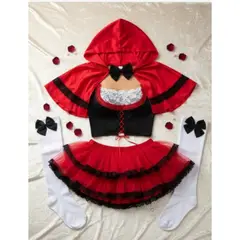 GENERICO - LENCERIA SEXY DISFRAZ CAPERUCITA ROJA TRANSPARENTE TALLA S-M-L