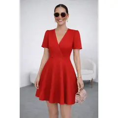 ANA RIVERO - Vestido Coctel con Botones