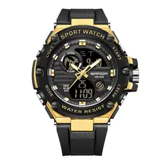 SANDA - Reloj SAN-23 Hombre Deportivo Dorado