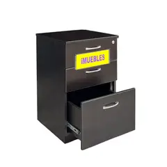 TEMEL - Gavetero Cajonera Wengue Movible Archivador Con Llave Oficina