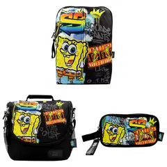 CHILDRENS CLUB - Set de Mochila escolar x3 piexas - Bob Esponja